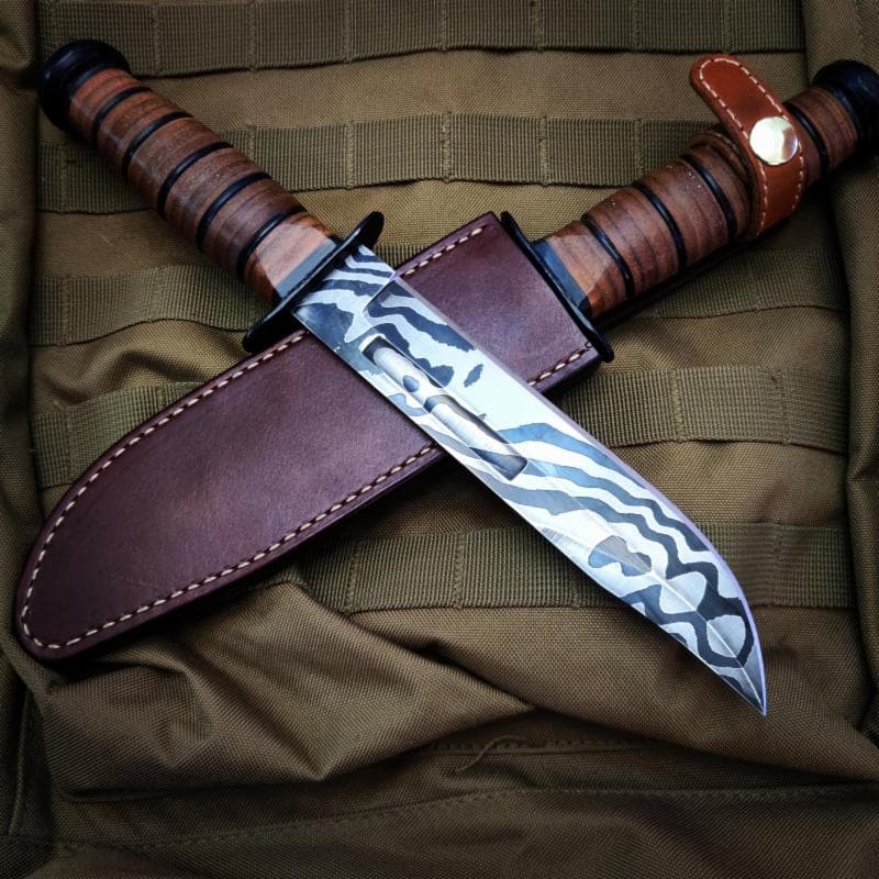 Low Layer Twist Damascus KABAR style knife PayPal