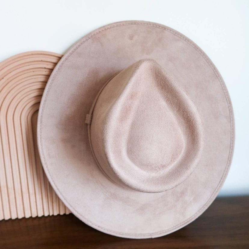 Vegan Suede Rancher Hat Pale Dusty Rose PayPal