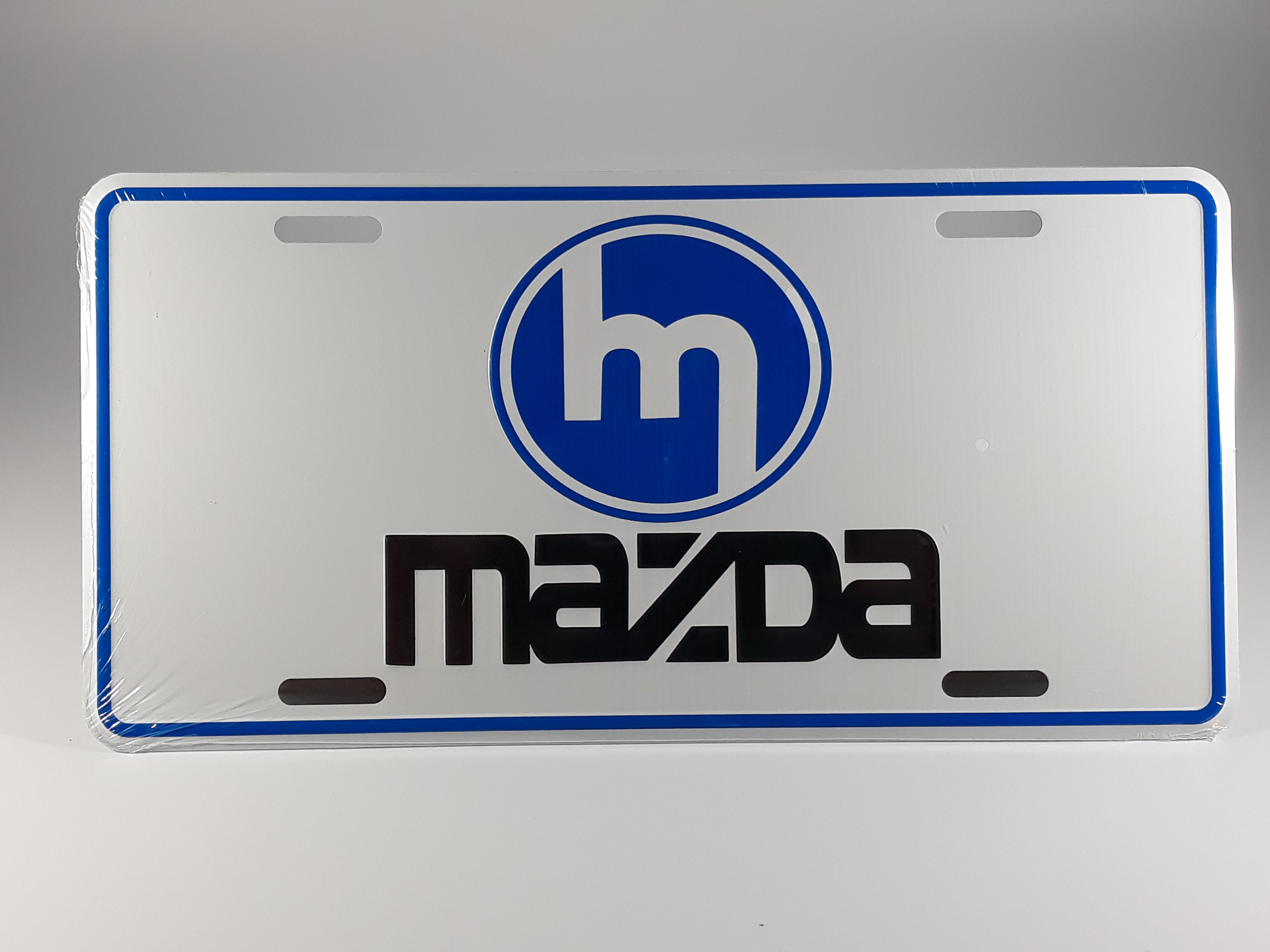 Mazda Novelty Custom Embossed License Plate Aluminum Blue & White
